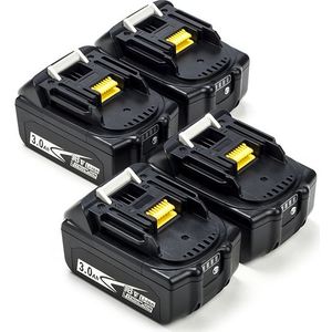 Startset: 4x Makita BL1830B / 18V LXT accu's (18 V, 3.0 Ah, 123accu huismerk)
