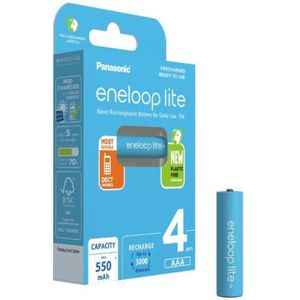 Panasonic Eneloop Lite Oplaadbare AAA / HR03 Ni-Mh Batterijen (4 stuks, 550 mAh)