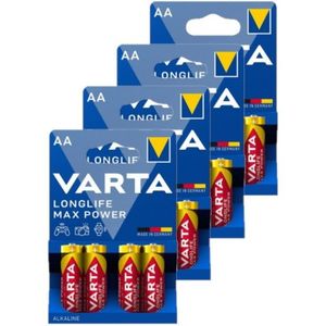Varta Longlife Max Power AA / MN1500 / LR06 Alkaline Batterij 16 stuks