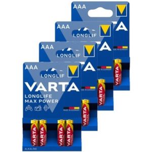 Varta Longlife Max Power AAA / MN2400 / LR03 Alkaline Batterij 16 stuks