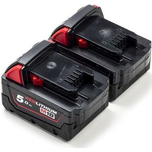 2-pack Milwaukee M18 B5 / 4932430483 accu's (18 V, 5.0 Ah, origineel)