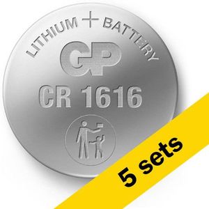 GP CR1616 Lithium knoopcel batterij 5 stuks