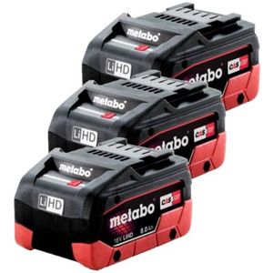 3 stuks: Metabo LiHD 625369000 / 18V CAS Alliance accu's (18 V, 8.0 Ah, origineel)