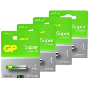 GP Super G-Tech AAA / MN2400 / LR03 Alkaline Batterij 16 stuks