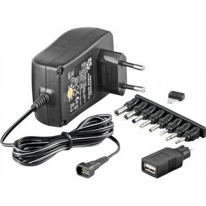 Universele adapter regelbaar 3V tot 12V (12V, 1.5A, 18W Max, 123accu huismerk)