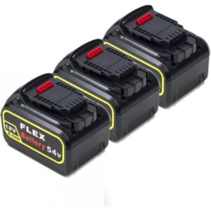 Starterset: 3x DeWalt DCB546-XJ / XR FlexVolt accu's (18V / 54V, 6.0Ah, 123accu huismerk)
