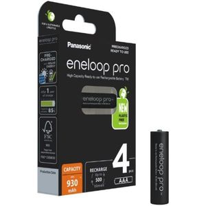 Panasonic Eneloop Pro Oplaadbare AAA / HR03 Ni-Mh Batterijen (4 stuks, 930 mAh)