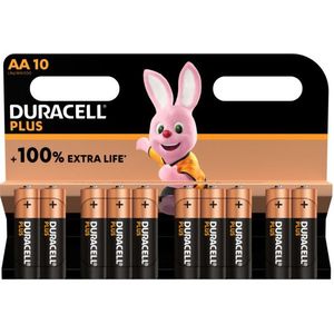 Duracell Plus 100% Extra Life AA / MN1500 / LR06 Alkaline Batterij (10 stuks)
