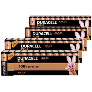 Duracell Plus 100% Extra Life AA + AAA  alkaline batterij 96 stuks