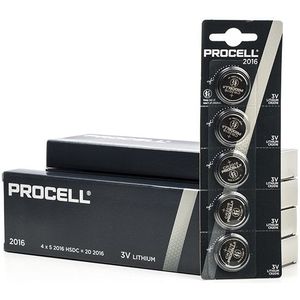 Aanbieding: Duracell Procell CR2016 Lithium knoopcel batterij (25 stuks)