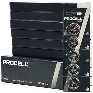 Aanbieding: Duracell Procell CR2016 Lithium knoopcel batterij (50 stuks)