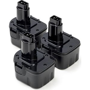 Aanbieding: 3x DeWalt DE9074 accu (12 V, 1.5 Ah, 123accu huismerk)