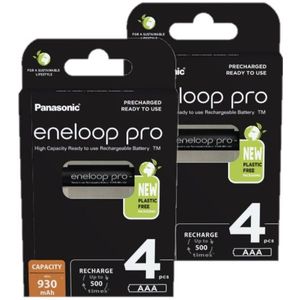 Panasonic Eneloop Pro Oplaadbare AAA / HR03 Ni-Mh Batterijen (8 stuks, 930 mAh)