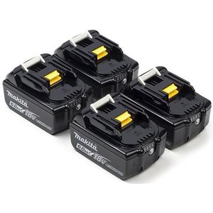 Startset: 4x Makita BL1860B LXT / 197422-4 / 18V LXT accu's (18 V, 6.0 Ah, origineel)