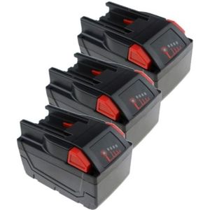 3 stuks: Milwaukee M28 BX / 4932352732 accu's (28 V, 4.0 Ah, 123accu huismerk)