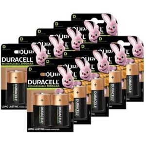 Duracell Oplaadbare D / HR20 Ni-Mh Batterijen (20 stuks, 3000 mAh)