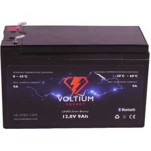 Voltium Energy LiFePO4 Smart Battery (12.8V, 9 Ah)