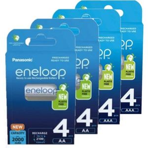 Panasonic Eneloop Oplaadbare AA / HR6 + AAA / HR03 Ni-Mh Batterijen (16 stuks)