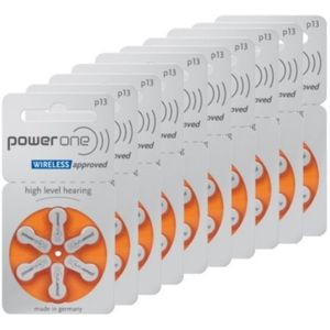 PowerOne 13 / PR48 / Oranje gehoorapparaat batterij 60 stuks