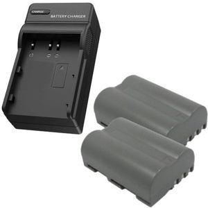 2 stuks Nikon EN-EL3 / EN-EL3E accu's + lader (7.4 V, 1500 mAh, 123accu huismerk)