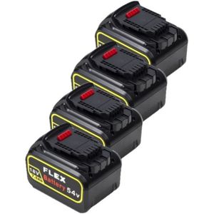 Starterset: 4x DeWalt DCB546-XJ / XR FlexVolt accu's (18V / 54V, 7.5 Ah, 123accu huismerk)