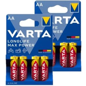 Varta Longlife Max Power AA / MN1500 / LR06 Alkaline Batterij 8 stuks