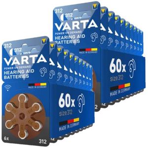 Varta 312 / PR41 / Bruin gehoorapparaat batterij 120 stuks