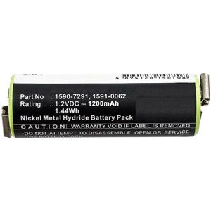 Moser 1590-7291 / 1591-0062 / 1591-0067 accu (1.2 V, 1200 mAh, 123accu huismerk)