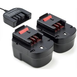 2x Black & Decker A12 / A1712 / HPB12 accu's + lader (12 V, 3.0 Ah, 123accu huismerk)