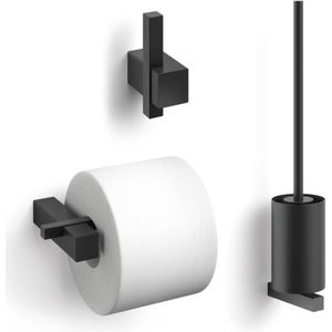 ZACK Carvo Toilet accesoires set 3-in-1 rond zwart