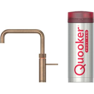 Quooker Fusion Square messing patina met PRO3 boiler 3-in-1 kokend water kraan