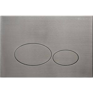 Saqu Oval bedieningspaneel geborsteld staal voor Geberit Sigma reservoir 12cm (UP320)