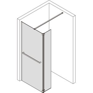 Saqu Modulo inloopdouche met zijwand incl. handdoekhouder en antikalk 100x30x210cm mat wit