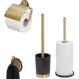 Tiger Tune toiletaccessoires set 4-delig vrijstaand Messing geborsteld/Zwart