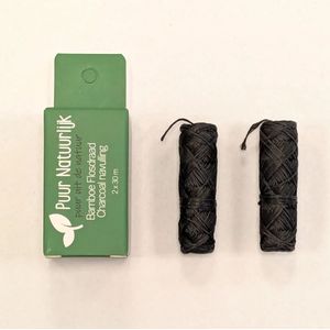 Bamboe Flosdraad Charcoal navulling (2 x 30m)  2 x 30 meter Puur Natuurlijk