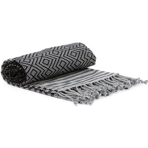 Hamamdoek - Ottoman - Zwart - 190 x 90cm