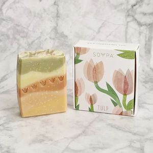 Tulp Handgemaakte Zeep | Mandarijn, neroli en lavendel  80 gram Soypa