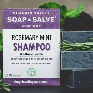 Rosemary Mint Charcoal Shampoo Bar 160 gram Chagrin Valley Soap & Salve | Shampoobars | Haarzeep | Plasticvrije Shampoo | Natuurlijke Shampoo Bar Chagrin Valley