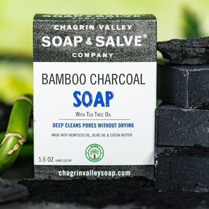 Activated Bamboo Charcoal Soap 160 gram Chagrin Valley Soap & Salve | Natuurlijke Zeep | Handgemaakte Zeep | Zepen | Douchezeep | Stuk Zeep Chagrin Valley