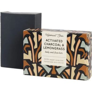 Actieve Kool & Citroengras Zeep 100 gram HelemaalShea | Activated Charcoal & Lemongrass Helemaal Shea HelemaalShea