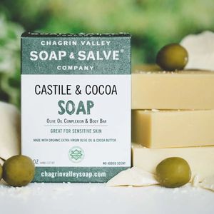 Castile & Cocoa Soap 160 gram Chagrin Valley Soap & Salve | Natuurlijke Zeep | Handgemaakte Zeep | Zepen | Douchezeep | Stuk Zeep | Gezichtszeep Chagrin Valley