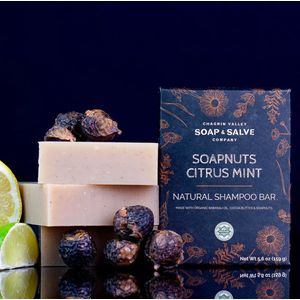 Soapnuts Citrus Mint Shampoo Bar 160 gram Chagrin Valley Soap & Salve | Shampoobars | Haarzeep | Plasticvrije Shampoo | Natuurlijke Shampoo Bar Chagrin Valley
