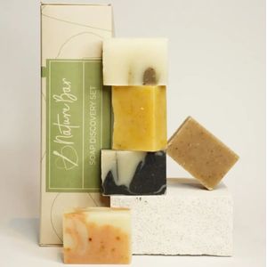 Zeep proefpakket / Cadeauset met 5 Mini Zeep & Shampoo Bars  5 x ca. 50 gram Nature Bar
