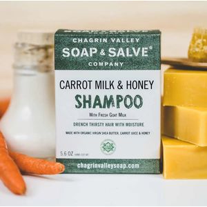 Carrot Milk & Honey Shampoo Bar 160 gram Chagrin Valley Soap & Salve | Shampoobars | Haarzeep | Plasticvrije Shampoo | Natuurlijke Shampoo Bar Chagrin Valley
