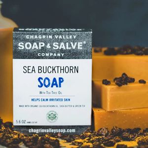 Sea Buckthorn & Tea Tree Soap 160 gram Chagrin Valley Soap & Salve | Natuurlijke Zeep | Handgemaakte Zeep | Zepen | Douchezeep | Stuk Zeep Chagrin Valley