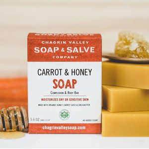 Carrot & Honey Soap 160 gram Chagrin Valley Soap & Salve | Natuurlijke Zeep | Handgemaakte Zeep | Zepen | Douchezeep | Stuk Zeep | Gezichtszeep Chagrin Valley