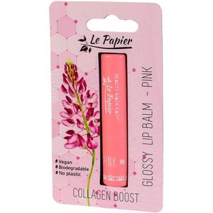 Glossy Lip Balm with Collagen Pink Beauty Made Easy Le Papier Plasticvrij | Lippenbalsem | Lipbalm | Lipverzorging | Natuurlijke Lippenbalsem Beauty Made Easy