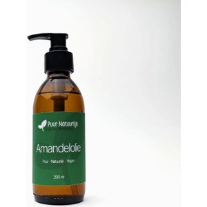 Zoete Amandelolie Puur 200 ml | Puur Natuurlijk | Sweet Almond Oil | Amandelolie Huid | Amandelolie Haar | Amandelolie Gezicht Puur Natuurlijk