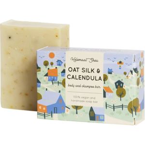 Haverzijde & Calendula Haar & Body Zeep 100 gram HelemaalShea | Oat Silk & Calendula Body and Shampoo Bar Helemaal Shea HelemaalShea