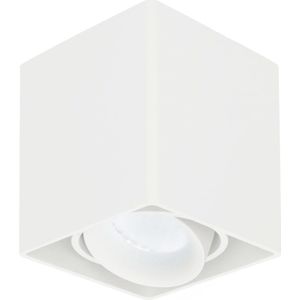 Dimbare LED Opbouwspot plafond Esto Wit incl. GU10 spot 5W 6000K IP20 kantelbaar
